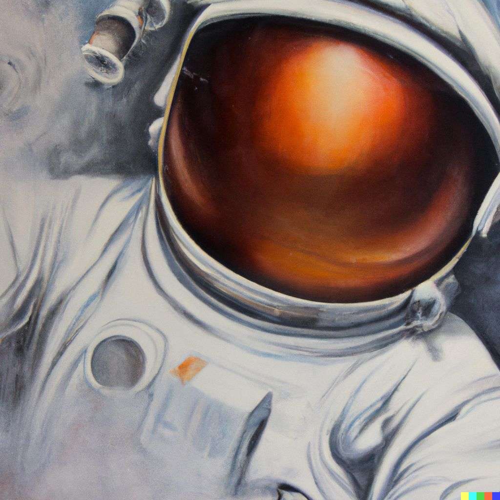 an astronaut, airbrush painting